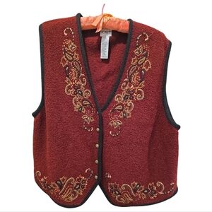 Koret Wool Blend Floral Vest Red